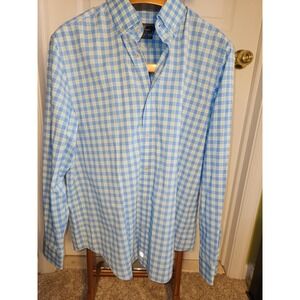 Vineyard Vines Performance Classic Fit Murray Shirt Blue Check Button Up Sz L